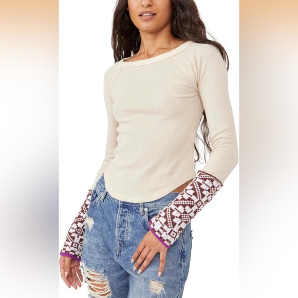 Free People Tops - Free People "She's Reversible Cuff" Thermal Top